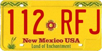 NM license plate 112RFJ