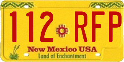 NM license plate 112RFP