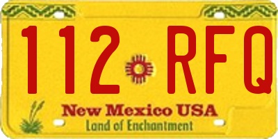 NM license plate 112RFQ