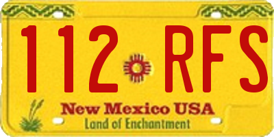 NM license plate 112RFS