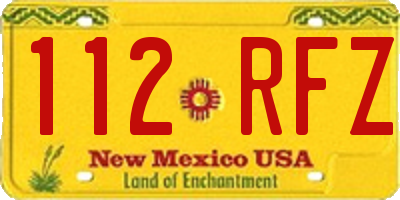 NM license plate 112RFZ