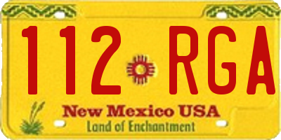NM license plate 112RGA