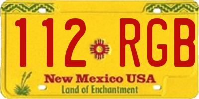 NM license plate 112RGB