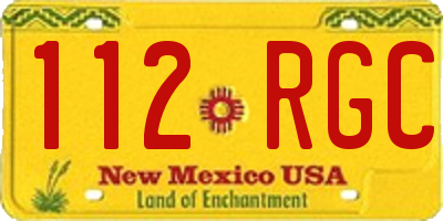 NM license plate 112RGC
