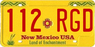 NM license plate 112RGD