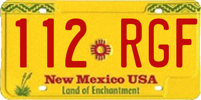 NM license plate 112RGF