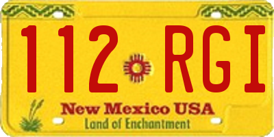 NM license plate 112RGI