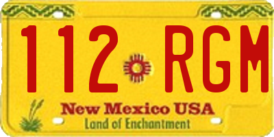 NM license plate 112RGM
