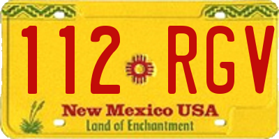 NM license plate 112RGV