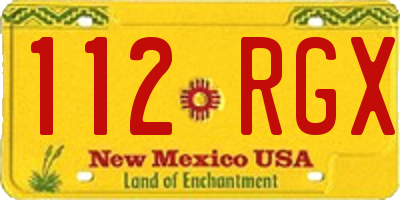 NM license plate 112RGX