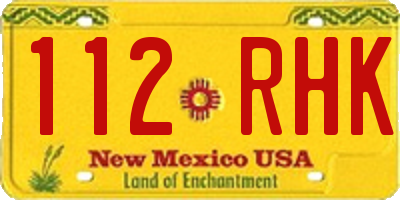 NM license plate 112RHK