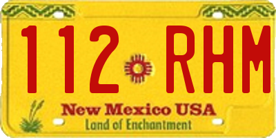 NM license plate 112RHM