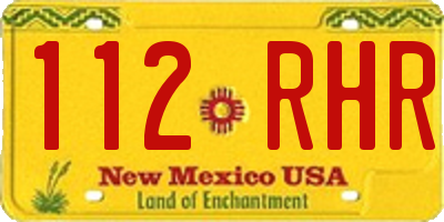 NM license plate 112RHR