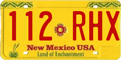 NM license plate 112RHX