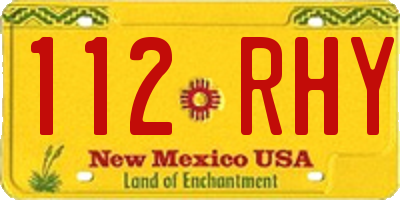 NM license plate 112RHY