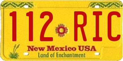 NM license plate 112RIC
