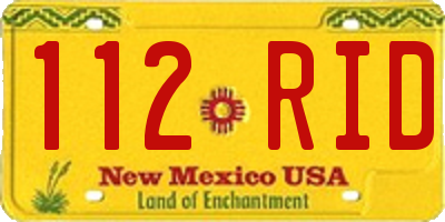 NM license plate 112RID