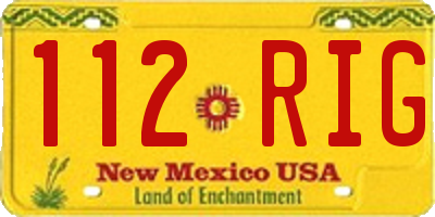NM license plate 112RIG