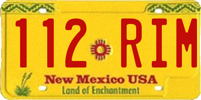 NM license plate 112RIM