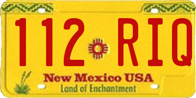 NM license plate 112RIQ