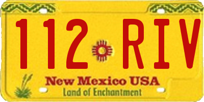 NM license plate 112RIV