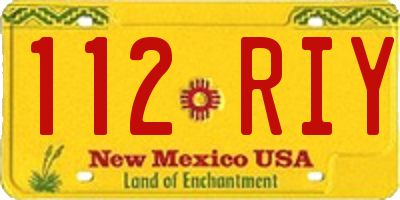 NM license plate 112RIY