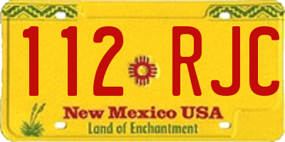 NM license plate 112RJC