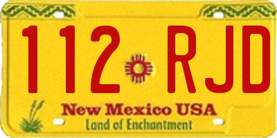 NM license plate 112RJD