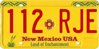 NM license plate 112RJE
