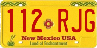 NM license plate 112RJG