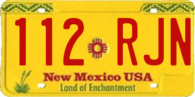 NM license plate 112RJN
