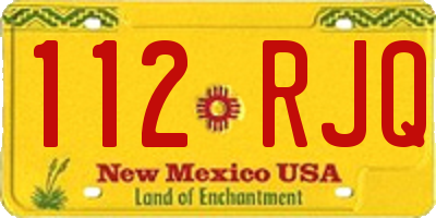 NM license plate 112RJQ