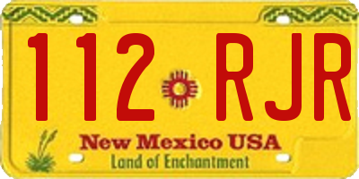 NM license plate 112RJR