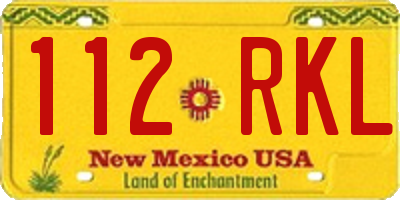 NM license plate 112RKL