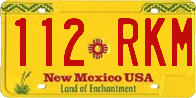 NM license plate 112RKM