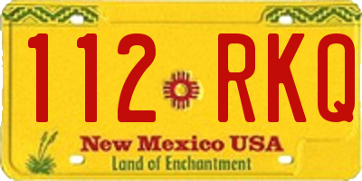NM license plate 112RKQ