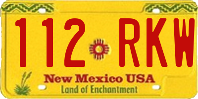 NM license plate 112RKW
