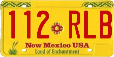 NM license plate 112RLB