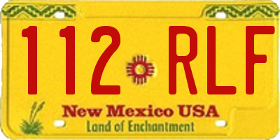 NM license plate 112RLF