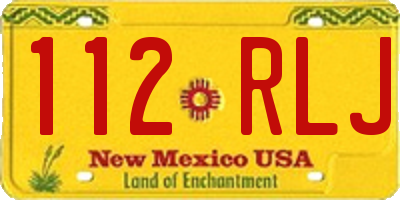 NM license plate 112RLJ
