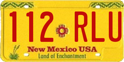 NM license plate 112RLU