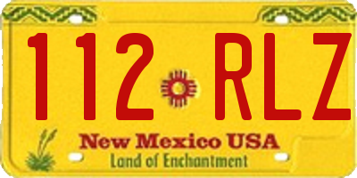 NM license plate 112RLZ