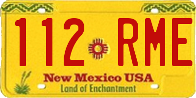 NM license plate 112RME