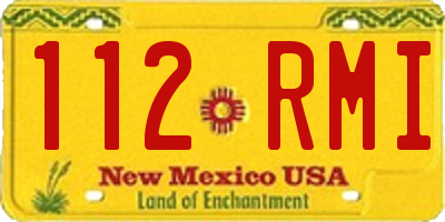 NM license plate 112RMI