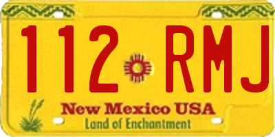 NM license plate 112RMJ