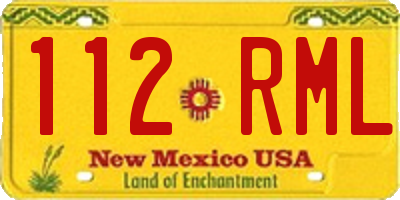 NM license plate 112RML