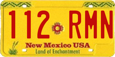 NM license plate 112RMN