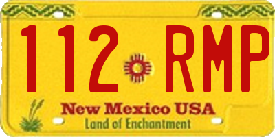NM license plate 112RMP