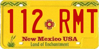 NM license plate 112RMT