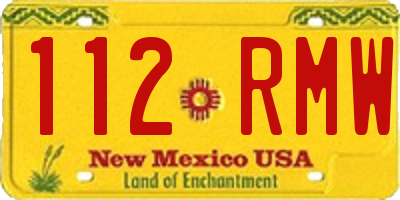 NM license plate 112RMW